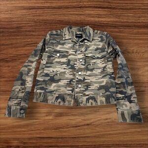 Liverpool Camo Jacket Military Style Button Front‎ Utility Small